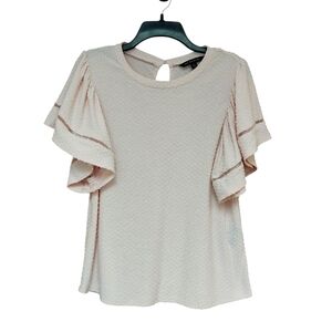 EUC Zac & Rachel Pale Pink Swiss Dot Women's Top Size M